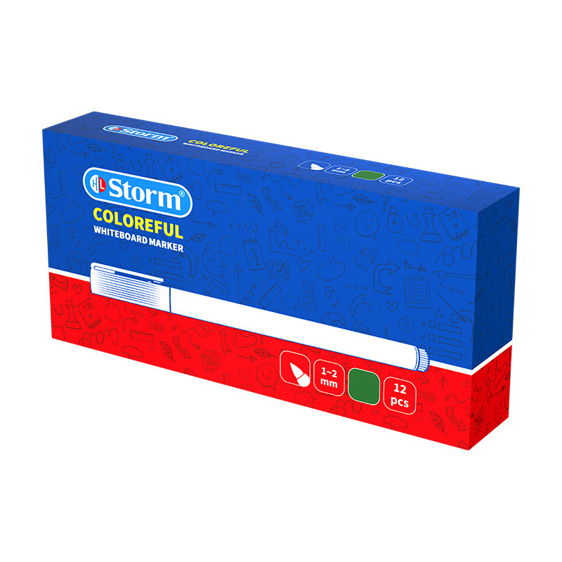 ماژیک وایت برد استورم سبز گرد 12 عددی 340774 (G213)