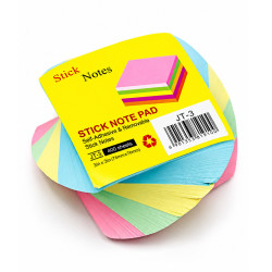یادداشت چسب دار رنگی 76*76 مارپیچ 400برگ JT-3 (9100)