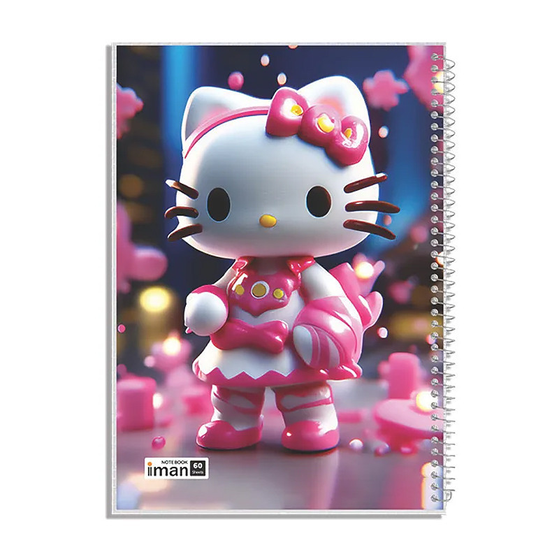دفتر ایمان مجلد فانتزی تک سیم طرح کارتونی خطی 60 برگ 0103