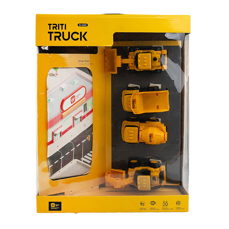 بازی ماشین های سازه ای نقشه دار 4 عددی TT-93014