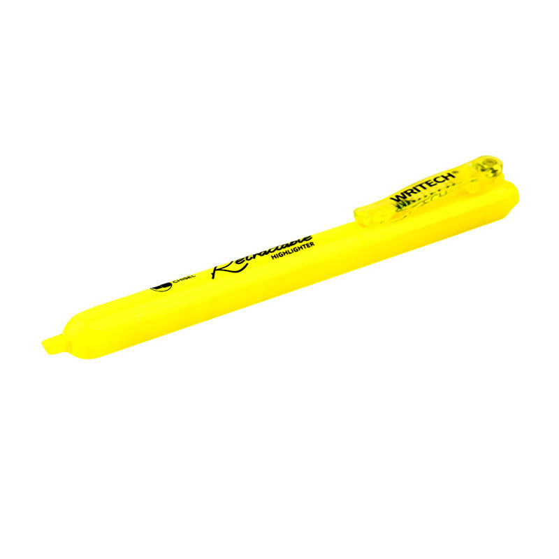 ماژیک هایلایتر WRITECH قلمی فشاری زرد نئونی 12 عددی W805S