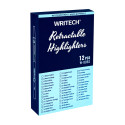 ماژیک هایلایتر WRITECH قلمی فشاری زرد نئونی 12 عددی W805S