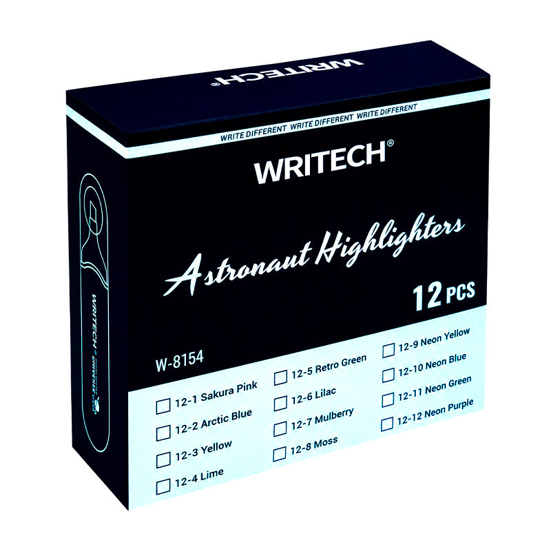 ماژیک هایلایتر WRITECH صورتی فضانورد 12 عددی W-8154