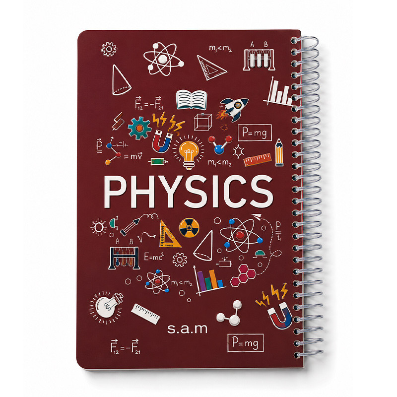 دفتر سم وزیری طلقی تک سیم خطی اسلاید فیزیک(PHYSICS) 100 برگ