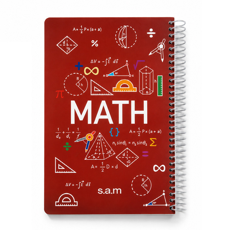 دفتر سم وزیری طلقی تک سیم خطی اسلاید ریاضی(MATH) 100 برگ