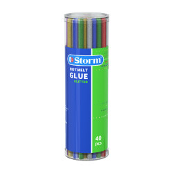 چسب حرارتی استورم رنگی اکلیلی بلند باریک لیوان 40عددی HL-220420