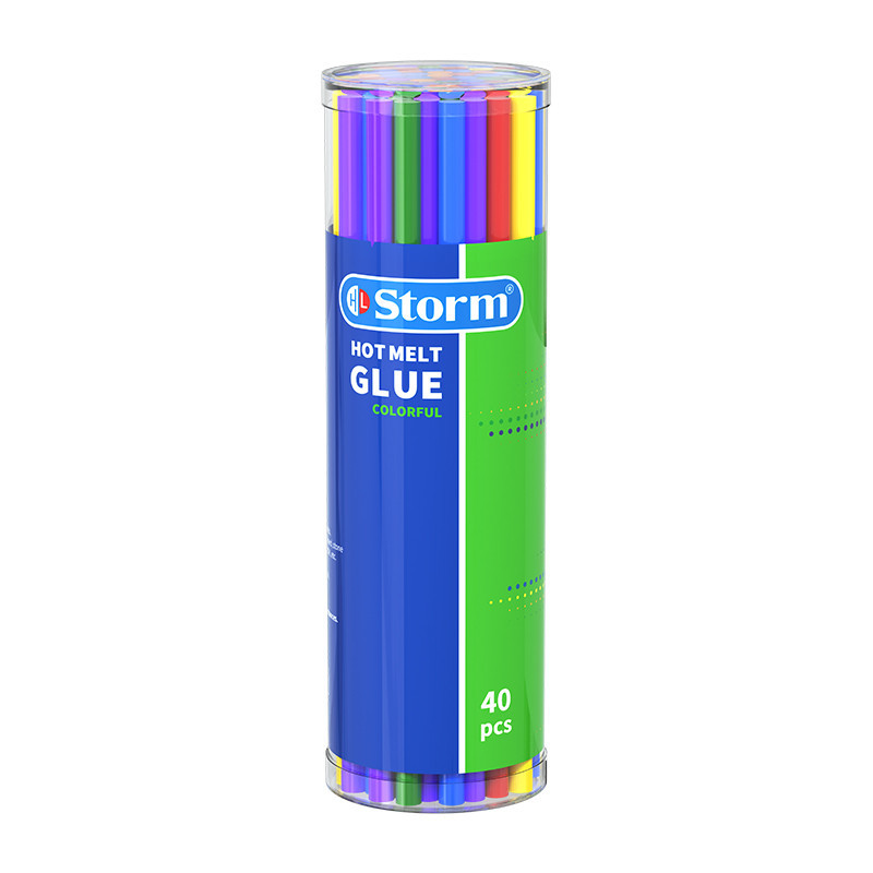 چسب حرارتی استورم رنگی بلند باریک لیوانی 40 عددی HL-220320