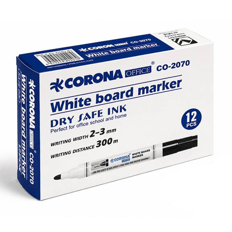 ماژیک وایت برد کرونا گرد جور 12 عددی co-2070
