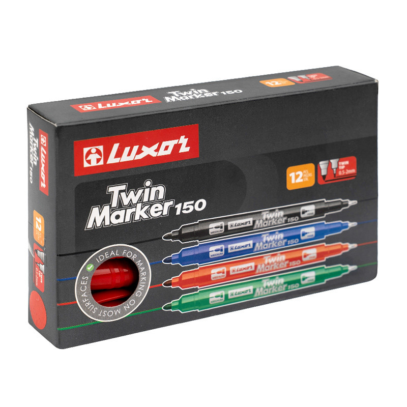 ماژیک سی دی لوکسور قرمز دو سر 12 عددی 150