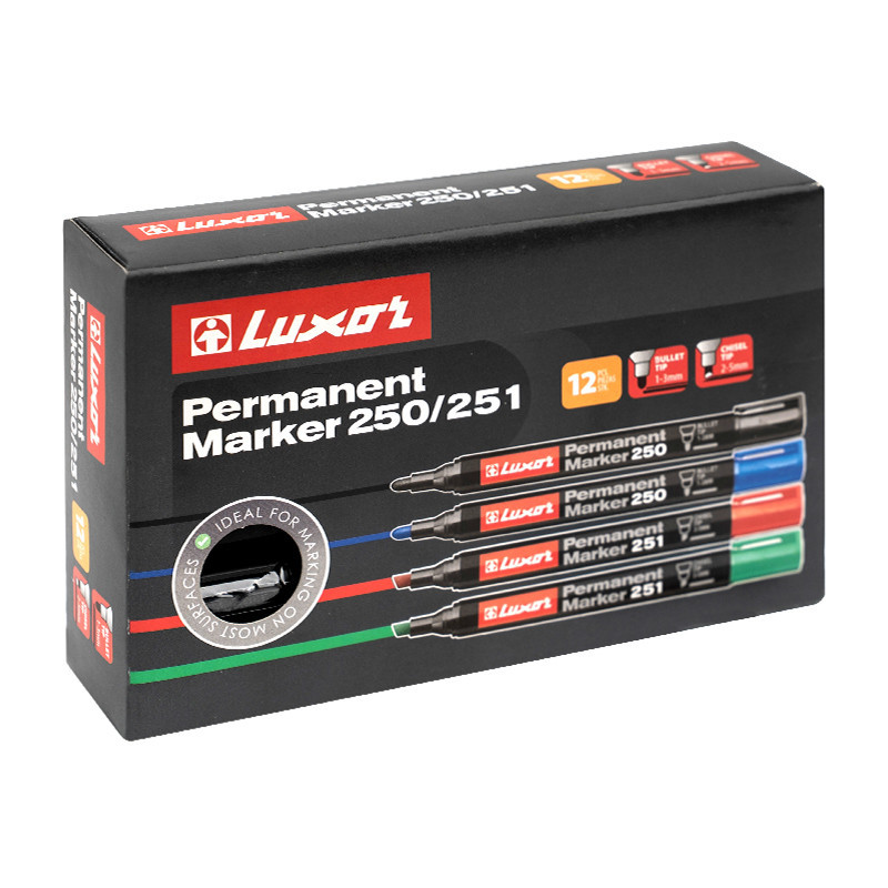 ماژیک معمولی لوکسور مشکی گرد 12 عددی 250