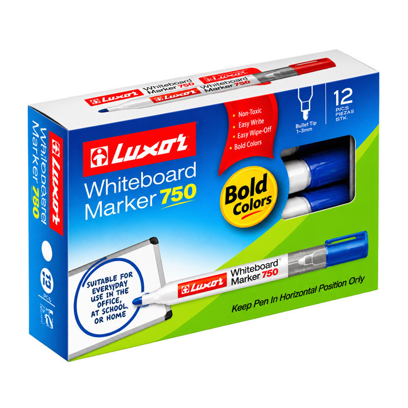 ماژیک وایت برد لوکسور آبی گرد 12 عددی 750