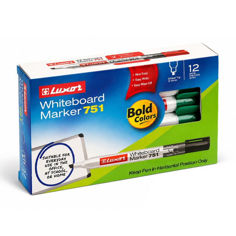 ماژیک وایت برد لوکسور سبز تخت 12 عددی 751