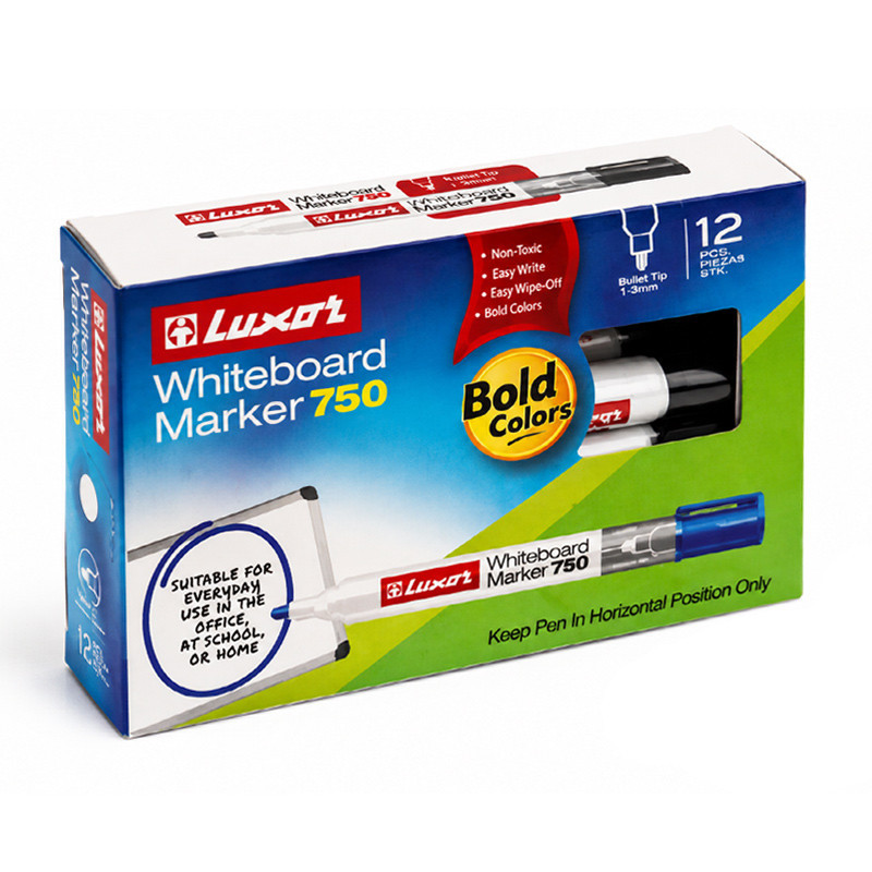 ماژیک وایت برد لوکسور مشکی گرد 12 عددی 750