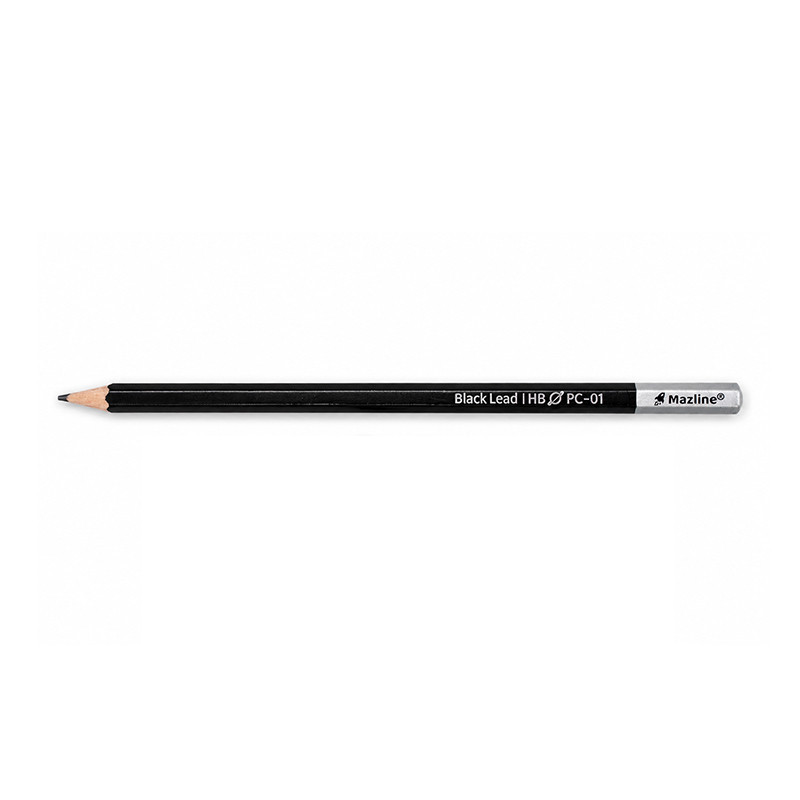 مداد مشکی مازلاین شش ضلعی بدنه مشکی 144 عددی HB-pc01144