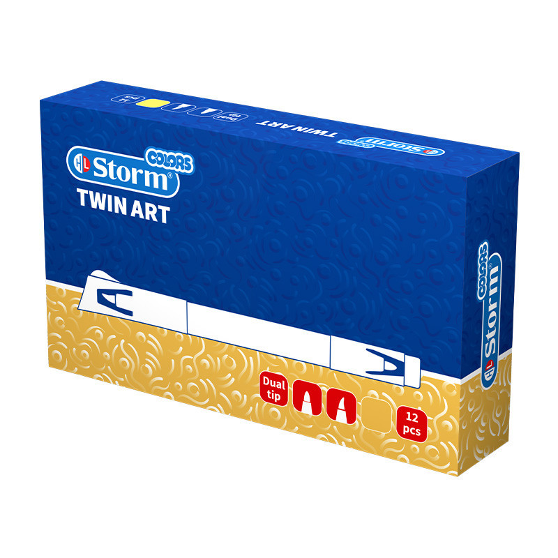 ماژیک اکرولیک استورم دو سر (TWIN ART) اکر 12 عددی HL-348202