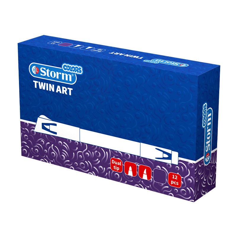 ماژیک اکرولیک استورم دو سر (TWIN ART) بنفش 12 عددی HL-348207