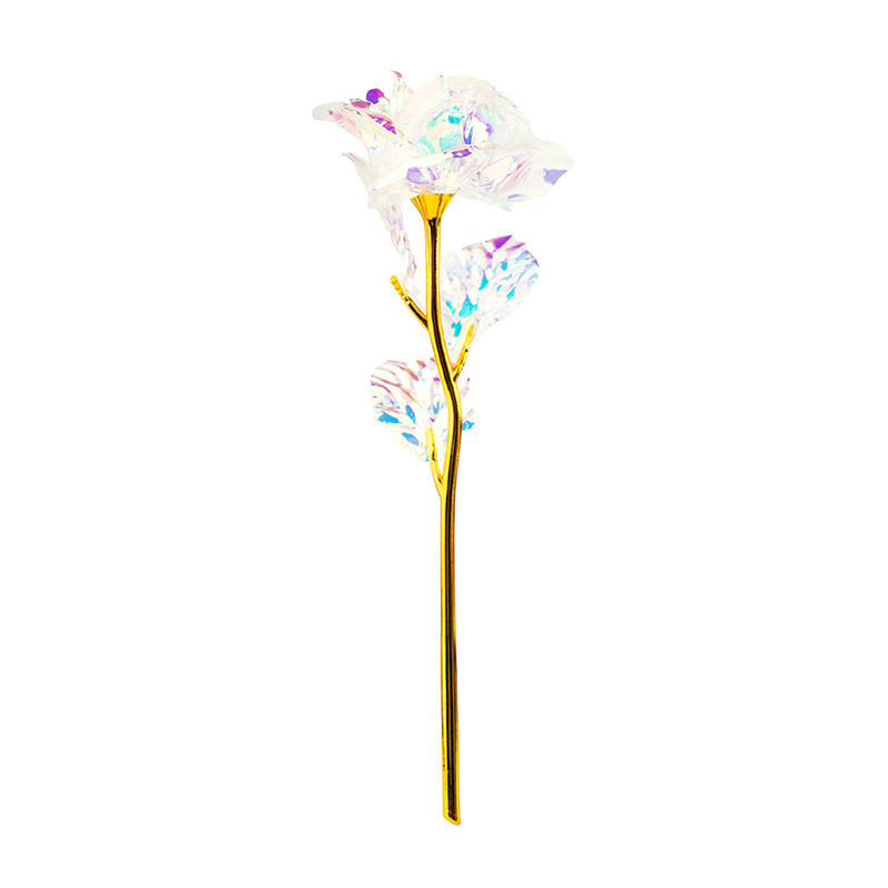 گل رز تک شاخه طلقی قرمز طلایی 153-152-6-5