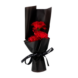 گل میخک سرخ داخل طلق مشکی NSG-367