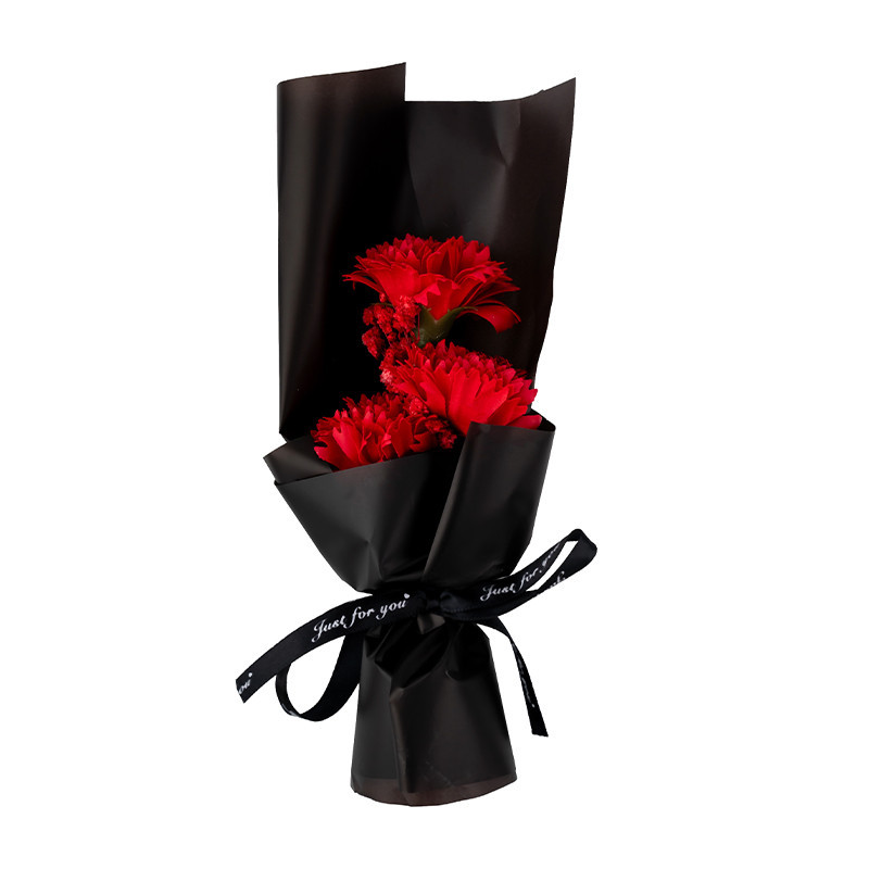 گل میخک سرخ داخل طلق مشکی NSG-367