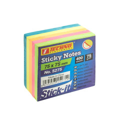 یادداشت تکنو 75*75 رنگی 400 برگ 6 عددی 5275