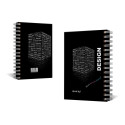 دفتر یادداشت میکرو سلفون فنر دوبل کاغذ سفید و مشکی نقطه ای 100 برگ J7 (801283)