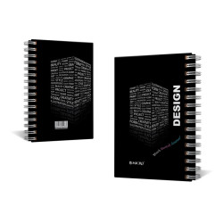 دفتر یادداشت میکرو سلفون فنر دوبل کاغذ سفید و مشکی نقطه ای 100 برگ J7 (801283)