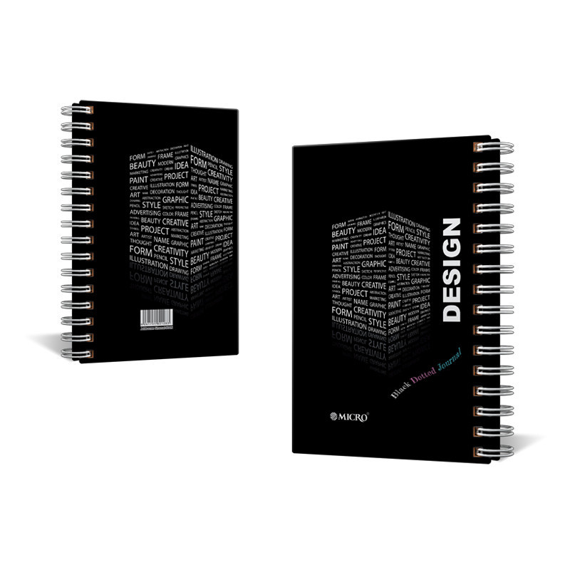 دفتر یادداشت میکرو سلفون فنر دوبل کاغذ سفید و مشکی نقطه ای 100 برگ J7 (801283)