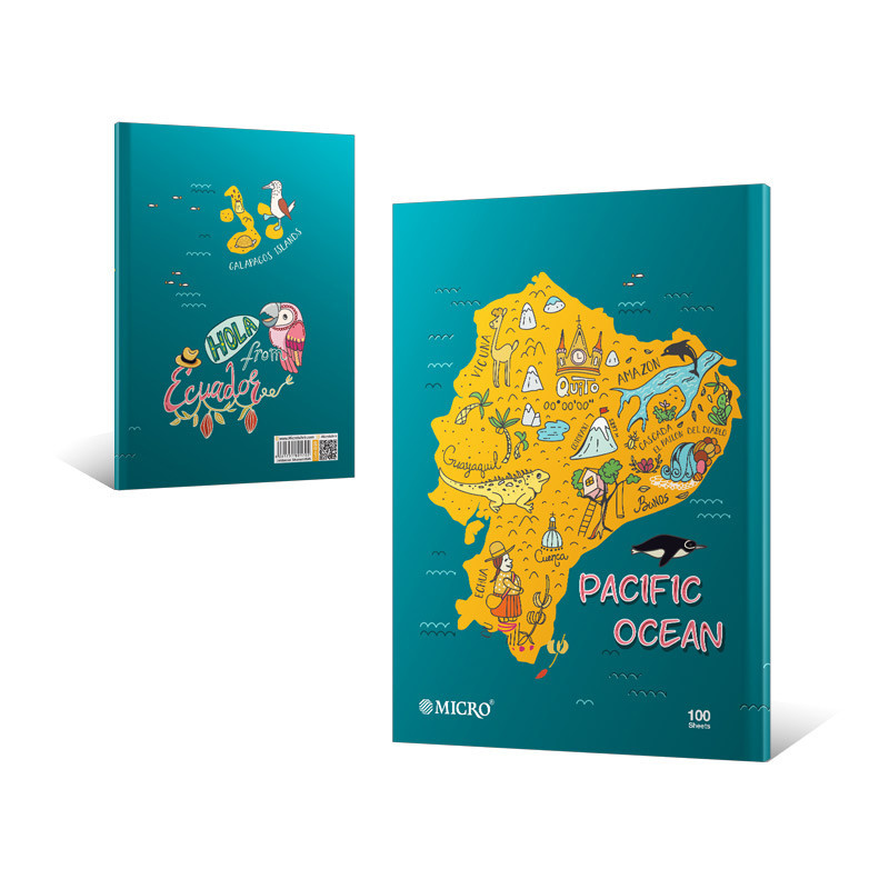 دفتر میکرو ته چسب کلاسیک خطی مناظر 100 برگ D20