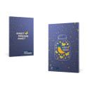 دفتر میکرو رقعی خطی ته چسب پارچه ای سلفون 100 برگ j55