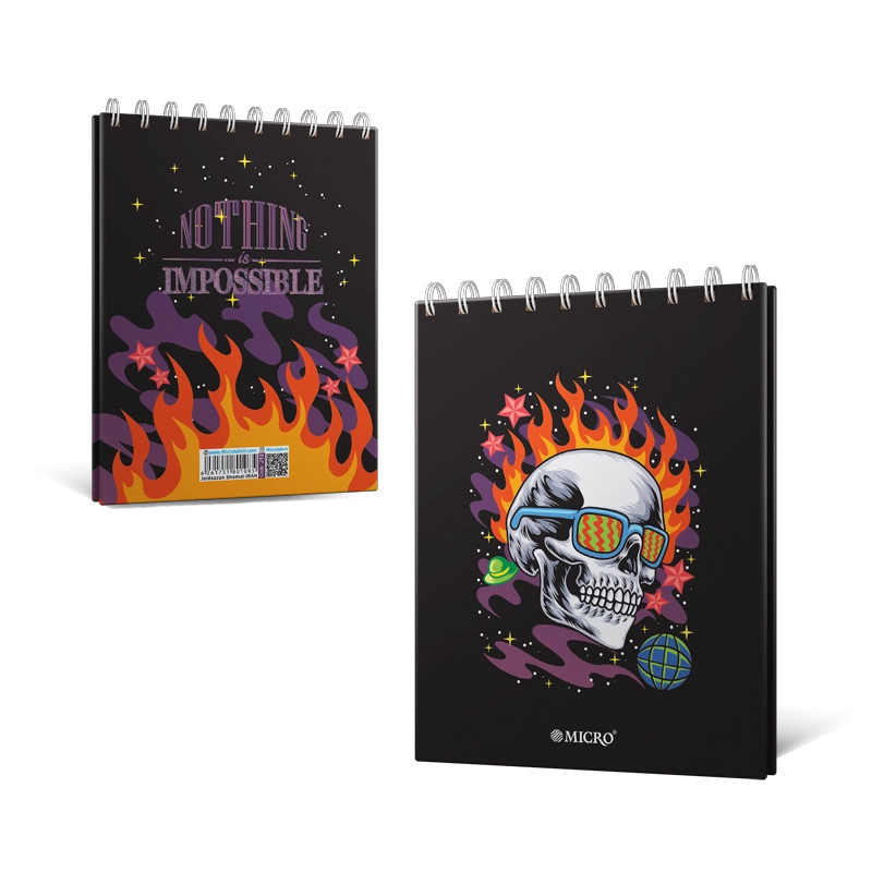 دفتر یادداشت میکرو سلفون 13*10 بالا بازشو فنر دوبل داخل تحریر J12