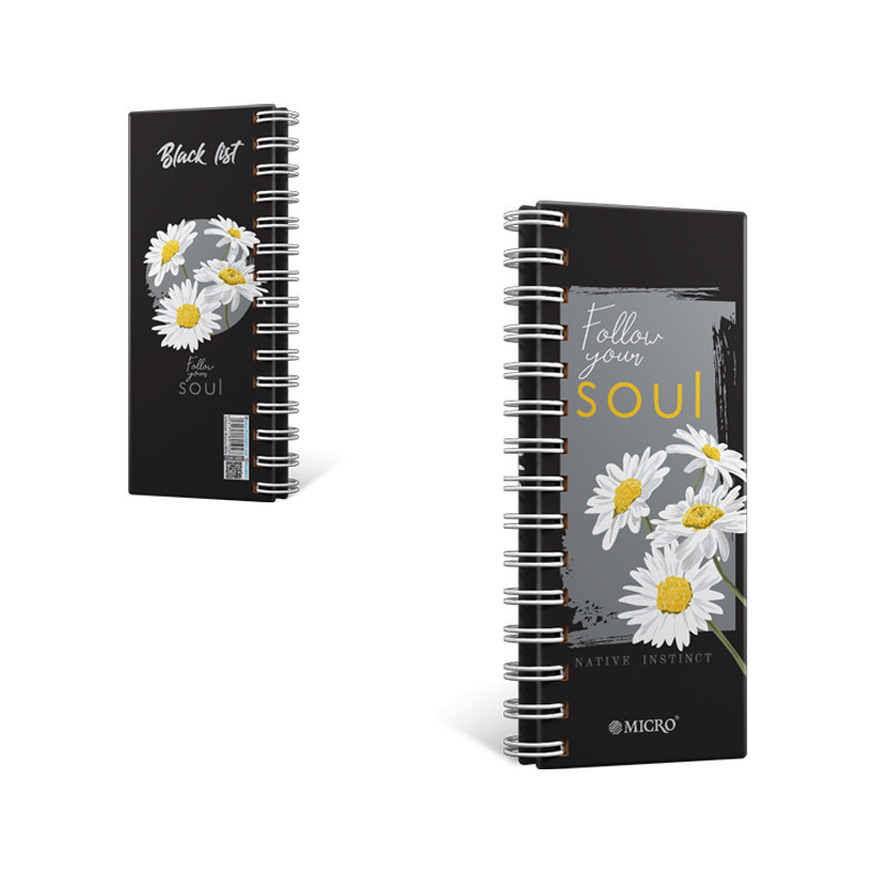 دفتر یادداشت میکرو سلفون فنر دوبل 7*20 کاغذ مشکی  J32(801948)
